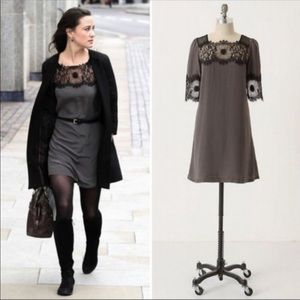 Anthropologie Lil 100% Silk Dress w/ Lace Detail 6